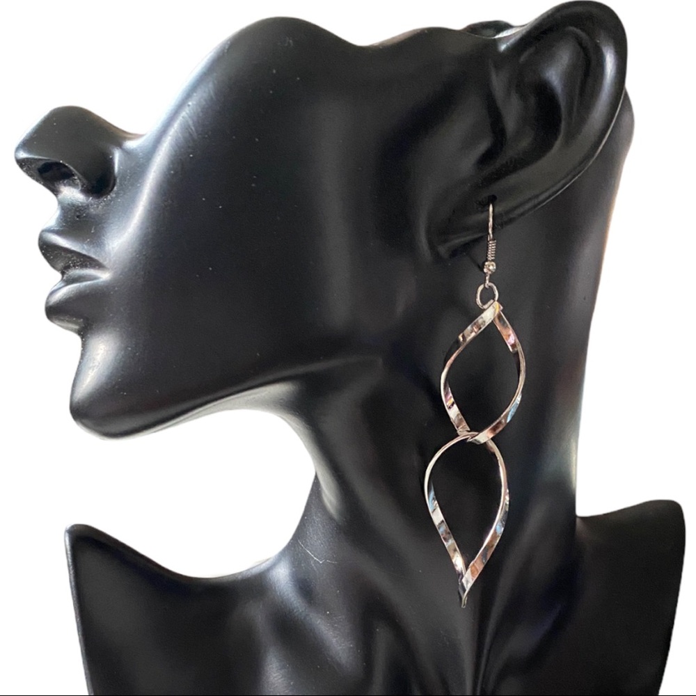 Silver Swirly Dangling Earrings